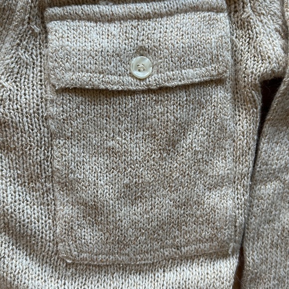 Vtg Butterfly cream and gold angora cardigan sweater - Picture 4 of 5